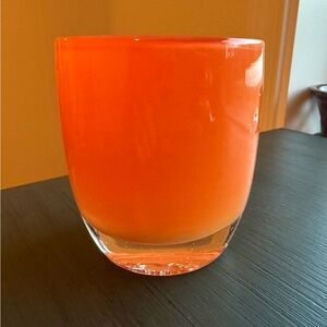 Glassybaby Crush Votive Candle Holder Orange Pre-Triskelion
